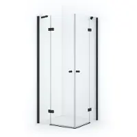 Maxaro Amber Douchecabine | 70x70 cm Mat zwart Helder glas Draaideur Vierkant