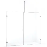 Maxaro Diamond Douchedeur | 205 cm Chroom Helder glas Draaideur | Douchedeur glas | Glazen Douchedeur | Nisdeur Douche