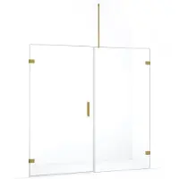 Maxaro Diamond Douchedeur | 195 cm Goud Helder glas Draaideur | Douchedeur glas | Glazen Douchedeur | Nisdeur Douche