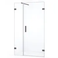Maxaro Diamond Douchedeur | 95 cm Zwart metaal Helder glas Draaideur