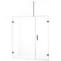 Maxaro Diamond Douchedeur | 175 cm Koper Helder glas Draaideur | Douchedeur glas | Glazen Douchedeur | Nisdeur Douche