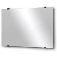 Maxaro Badkamerspiegel Solo 70x40cm Spiegelhouders Rond Zwart Chroom