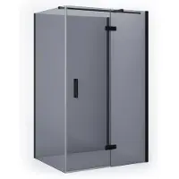 Maxaro Diamond Douchecabine | 110x110 cm Mat zwart Rookglas Draaideur Halfvrijstaande vierkant