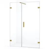 Maxaro Diamond Douchedeur | 125 cm Goud Helder glas Draaideur | Douchedeur glas | Glazen Douchedeur | Nisdeur Douche