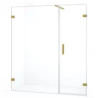 Maxaro Diamond Douchedeur | 165 cm Goud Helder glas Draaideur | Douchedeur glas | Glazen Douchedeur | Nisdeur Douche