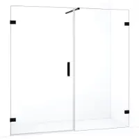 Maxaro Diamond Douchedeur | 185 cm Mat zwart Helder glas Draaideur | Douchedeur glas | Glazen Douchedeur | Nisdeur Douche