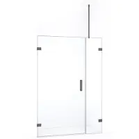 Maxaro Diamond Douchedeur | 135 cm Zwart metaal Helder glas Draaideur
