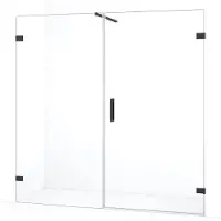 Maxaro Diamond Douchedeur | 175 cm Zwart chroom Helder glas Draaideur