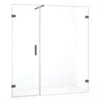 Maxaro Diamond Douchedeur | 175 cm Zwart metaal Helder glas Draaideur