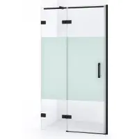 Maxaro Diamond Douchedeur | 100 cm Mat zwart Helder met matte strook Draaideur