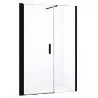 Maxaro Diamond Douchedeur | 130 cm Mat zwart Helder glas Draaideur | Douchedeur glas | Glazen Douchedeur | Nisdeur Douche