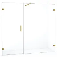 Maxaro Diamond Douchedeur | 205 cm Goud Helder glas Draaideur | Douchedeur glas | Glazen Douchedeur | Nisdeur Douche