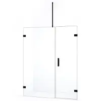 Maxaro Diamond Douchedeur | 145 cm Mat zwart Helder glas Draaideur | Douchedeur glas | Glazen Douchedeur | Nisdeur Douche