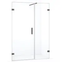 Maxaro Diamond Douchedeur | 115 cm Zwart metaal Helder glas Draaideur