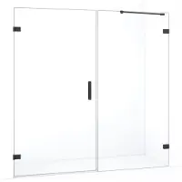 Maxaro Diamond Douchedeur | 195 cm Zwart chroom Helder glas Draaideur