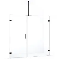 Maxaro Diamond Douchedeur 175 cm Mat Zwart Helder Glas Draaideur | Douchedeur glas | Glazen Douchedeur | Nisdeur Douche