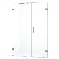 Maxaro Diamond Douchedeur | 125 cm Goud Helder glas Draaideur | Douchedeur glas | Glazen Douchedeur | Nisdeur Douche