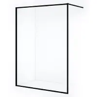 Maxaro Diamond Inloopdouche | 130 cm Mat zwart Helder glas Vaste wand