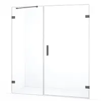 Maxaro Diamond Douchedeur | 165 cm Zwart metaal Helder glas Draaideur