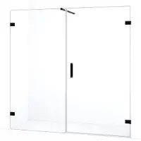 Maxaro Diamond Douchedeur | 175 cm Mat zwart Helder glas Draaideur | Douchedeur glas | Glazen Douchedeur | Nisdeur Douchewand