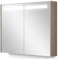 Maxaro Spiegelkast Met Verlichting Modulo 90x70cm Taupe Badkamer Spiegelkast | Spiegelkast Badkamer | Spiegelkast met Verlichting