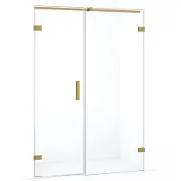 Maxaro Diamond Douchedeur | 135cm Goud/Helder Glas Draaideur | 200cm Hoog | 8mm Veiligheidsglas | Douchedeuren | Nisdeur Douche