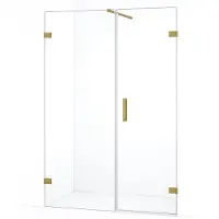 Maxaro Diamond Douchedeur | 125 cm Goud Helder glas Draaideur | Douchedeur glas | Glazen Douchedeur | Nisdeur Douche