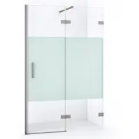 Maxaro Diamond Douchedeur | 120 cm Rvs Helder met matte strook Draaideur