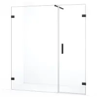 Maxaro Diamond Douchedeur | 175 cm Zwart chroom Helder glas Draaideur