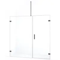 Maxaro Diamond Douchedeur | 185 cm Zwart metaal Helder glas Draaideur