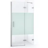Maxaro Diamond Douchedeur | 100 cm Chroom Helder met matte strook Draaideur
