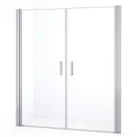 Maxaro Diamond Douchedeur | 140 cm Chroom Helder glas Pendeldeur | Douchedeur glas | Glazen Douchedeur | Nisdeur Douchewand