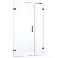 Maxaro Diamond Douchedeur | 115 cm Koper Helder glas Draaideur | Douchedeur glas | Glazen Douchedeur | Nisdeur Douche