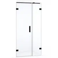Maxaro Diamond Douchedeur | 85 cm Mat zwart Helder glas Draaideur | Douchedeur glas | Glazen Douchedeur | Nisdeur Douche
