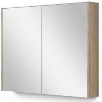 Maxaro Spiegelkast Met Verlichting Modulo 90x70cm Lichtbruin Eiken Badkamer Spiegelkast | Spiegelkast Badkamer | Spiegelkast met Verlichting