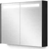 Maxaro Spiegelkast Met Verlichting Modulo 90x70cm Zwart Eiken Badkamer Spiegelkast | Spiegelkast Badkamer | Spiegelkast met Verlichting