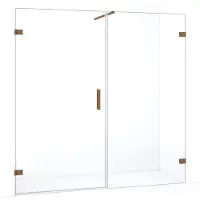 Maxaro Diamond Douchedeur | 195 cm Koper Helder glas Draaideur | Douchedeur glas | Glazen Douchedeur | Nisdeur Douche
