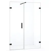 Maxaro Diamond Douchedeur | 135 cm Zwart chroom Helder glas Draaideur