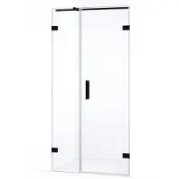 Maxaro Diamond Douchedeur | 95 cm Mat zwart Helder glas Draaideur | Douchedeur glas | Glazen Douchedeur | Nisdeur Douche