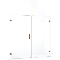 Maxaro Diamond Douchedeur | 195 cm Koper Helder glas Draaideur | Douchedeur glas | Glazen Douchedeur | Nisdeur Douche