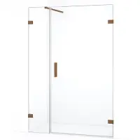 Maxaro Diamond Douchedeur 125cm Koper Helder Glas Draaideur | Douchedeur glas | Glazen Douchedeur | Nisdeur Douchewand