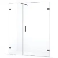 Maxaro Diamond Douchedeur | 135 cm Zwart metaal Helder glas Draaideur