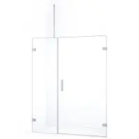 Maxaro Diamond Douchedeur | 135 cm Chroom Helder glas Draaideur | Douchedeur glas | Glazen Douchedeur | Nisdeur Douchewand