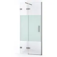 Maxaro Diamond Douchedeur | 80 cm Rvs Helder met matte strook Draaideur
