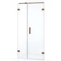 Maxaro Diamond Douchedeur | 95 cm Koper Helder glas Draaideur | Douchedeur glas | Glazen Douchedeur | Nisdeur Douche