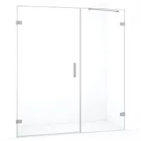 Maxaro Diamond Douchedeur | 165 cm Rvs Helder glas Draaideur | Douchedeur glas | Glazen Douchedeur | Nisdeur Douche