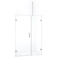 Maxaro Diamond Douchedeur | 135 cm Rvs Helder glas Draaideur | Douchedeur glas | Glazen Douchedeur | Nisdeur Douche