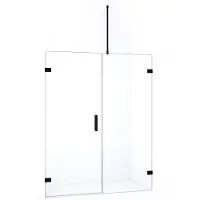 Maxaro Diamond Douchedeur | 155 cm Mat zwart Helder glas Draaideur | Douchedeur glas | Glazen Douchedeur | Nisdeur Douche