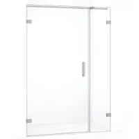 Maxaro Diamond Douchedeur | 115 cm Rvs Helder glas Draaideur | Douchedeur glas | Glazen Douchedeur | Nisdeur Douche
