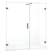 Maxaro Diamond Douchedeur | 175 cm Koper Helder glas Draaideur | Douchedeur glas | Glazen Douchedeur | Nisdeur Douche